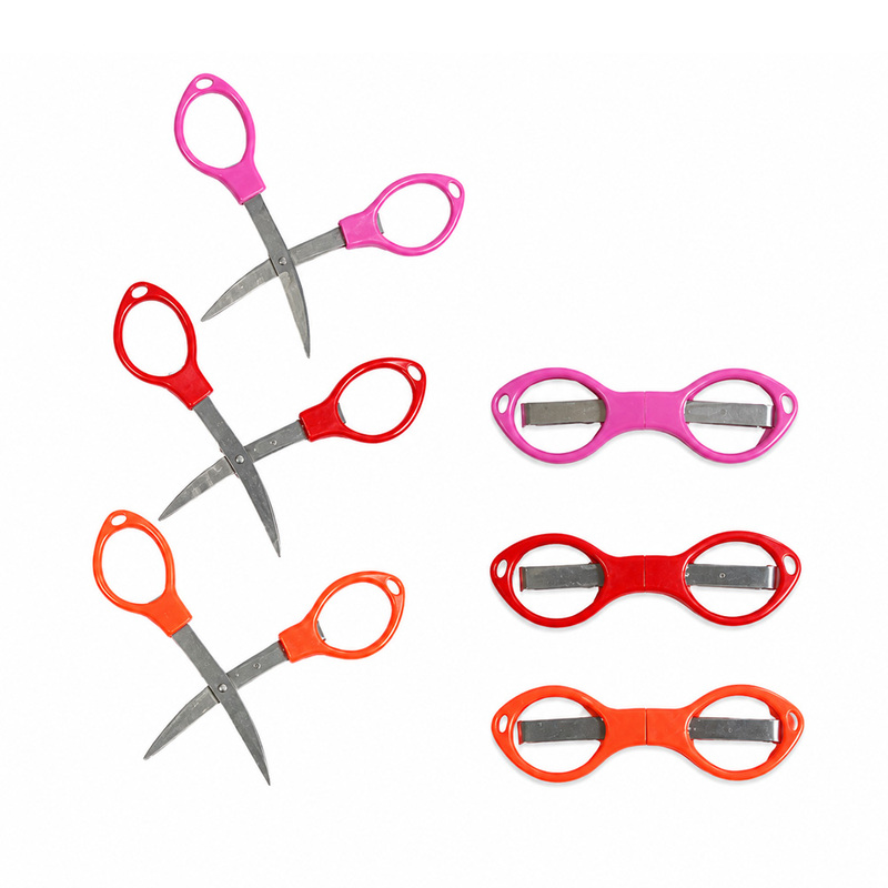 Tijera Plegable Viajera Rojo-Rosado-Naranja Paquete por 12 Unidades Tijera Plegable Viajera Rojo-Rosado-Naranja Paquete por 12 Unidades