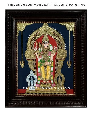 Murugan Valli Deivanai Tanjore Painting - 15x12 Murugan Valli Deivanai Tanjore Painting - 15x12