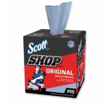 Original™ Multi-Purpose Shop Towel, Blue, 9 in W x 12 in L, Pop-Up® Box, 200 Sheets/BX, 8 BX/CA