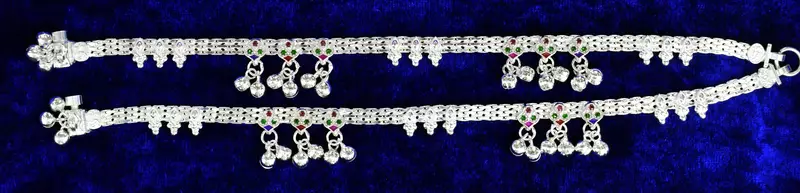 Traditional silver kolusu anklet