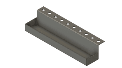 Point Of Use Bolt On Tray: 10" Wide x 2" Deep x 2" High - Black