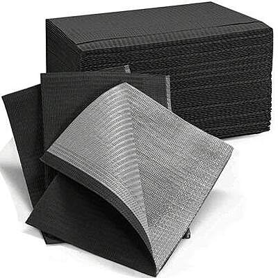 Dental bibs / tray savers - 15 sheets in a pack (Black)