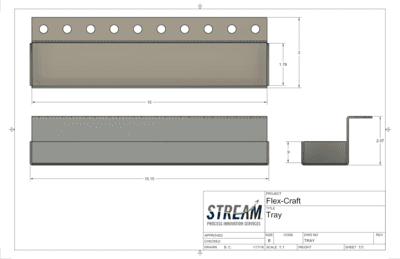 Point Of Use Bolt On Tray: 10" Wide x 2" Deep x 2" High - Black