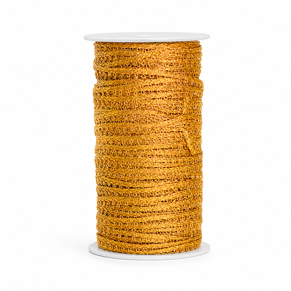 Trenza Oreja Japon M-302 Dorado Rollo X 144 Yardas Trenza Oreja Japon M-302 Dorado Rollo X 144 Yardas