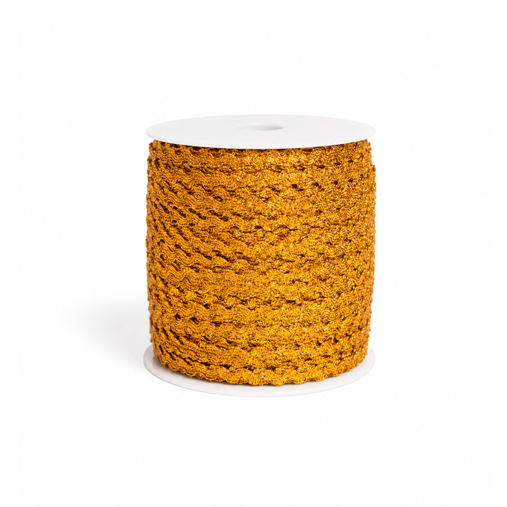 Trenza  Zig Zag M-200 Dorado Rollo X 144 Yardas