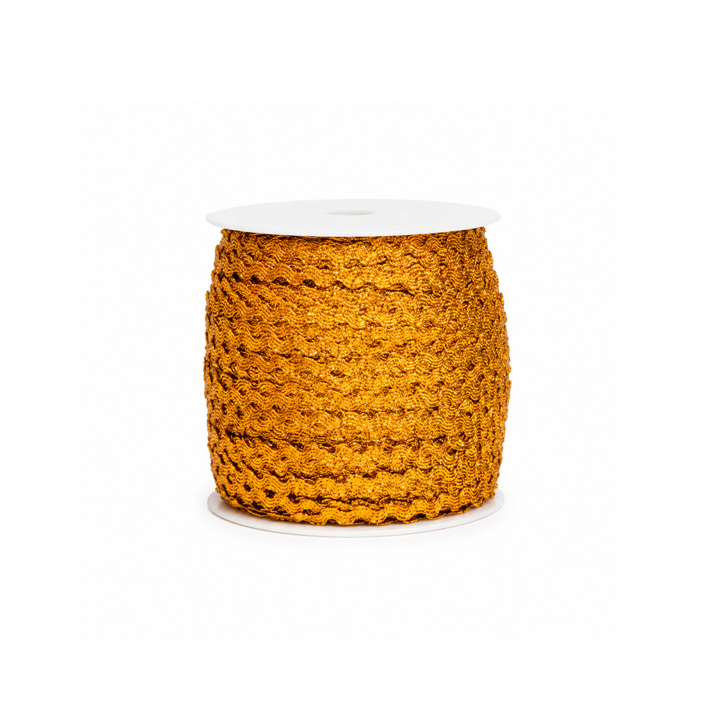 Trenza Zig Zag M-202 Dorado Rollo X 144 Yardas Trenza Zig Zag M-202 Dorado Rollo X 144 Yardas