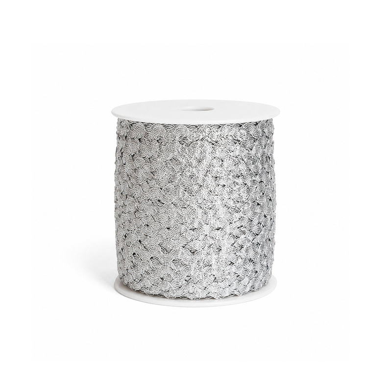 Trenza  Zig Zag M-204 Plateado Rollo X 144 Yardas