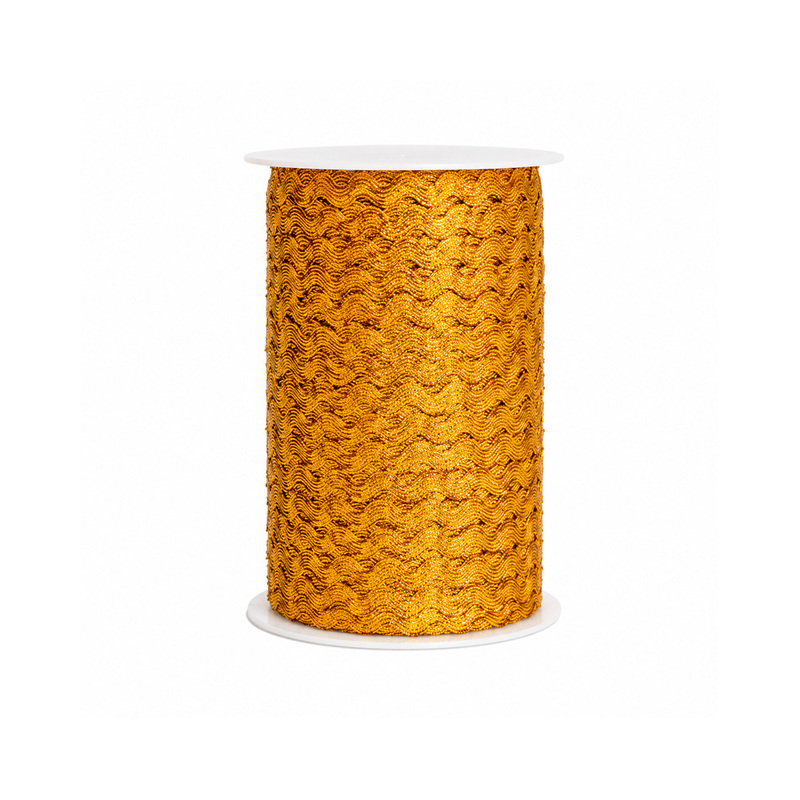 Trenza  Zig Zag M-208 Dorado Rollo X 144 Yardas
