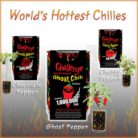 Set of 3 (Ghost chili ,Chocolate Habanero, Cherry Pepper)