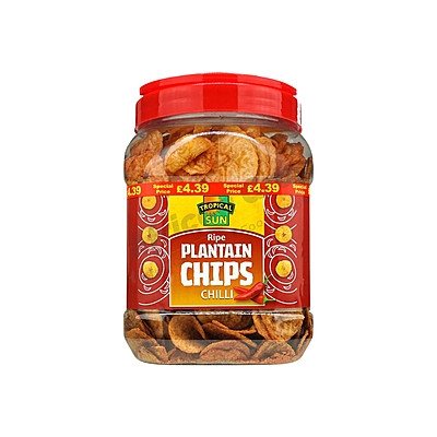 25465 Tropical Sun Ripe Plantain Chips Chilli 450g X 6