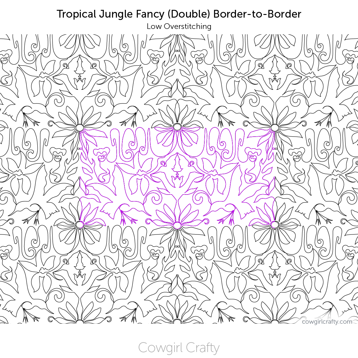 Tropical Jungle Fancy Border-to-Border | Digital Longarm Quilting Patter