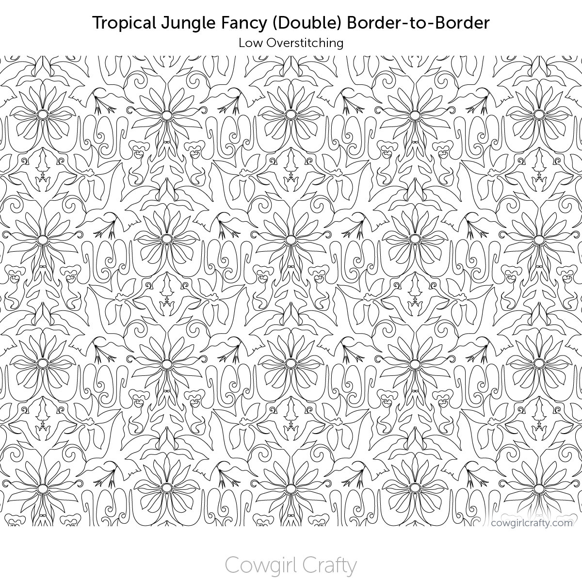 Tropical Jungle Fancy Border-to-Border | Digital Longarm Quilting Patter
