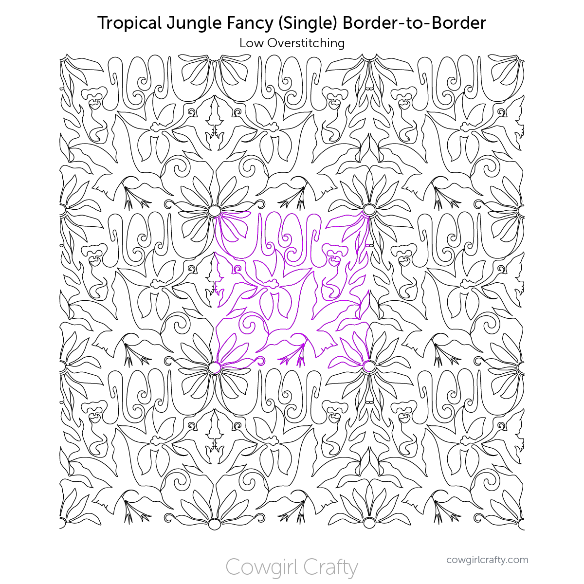 Tropical Jungle Fancy Border-to-Border | Digital Longarm Quilting Patter