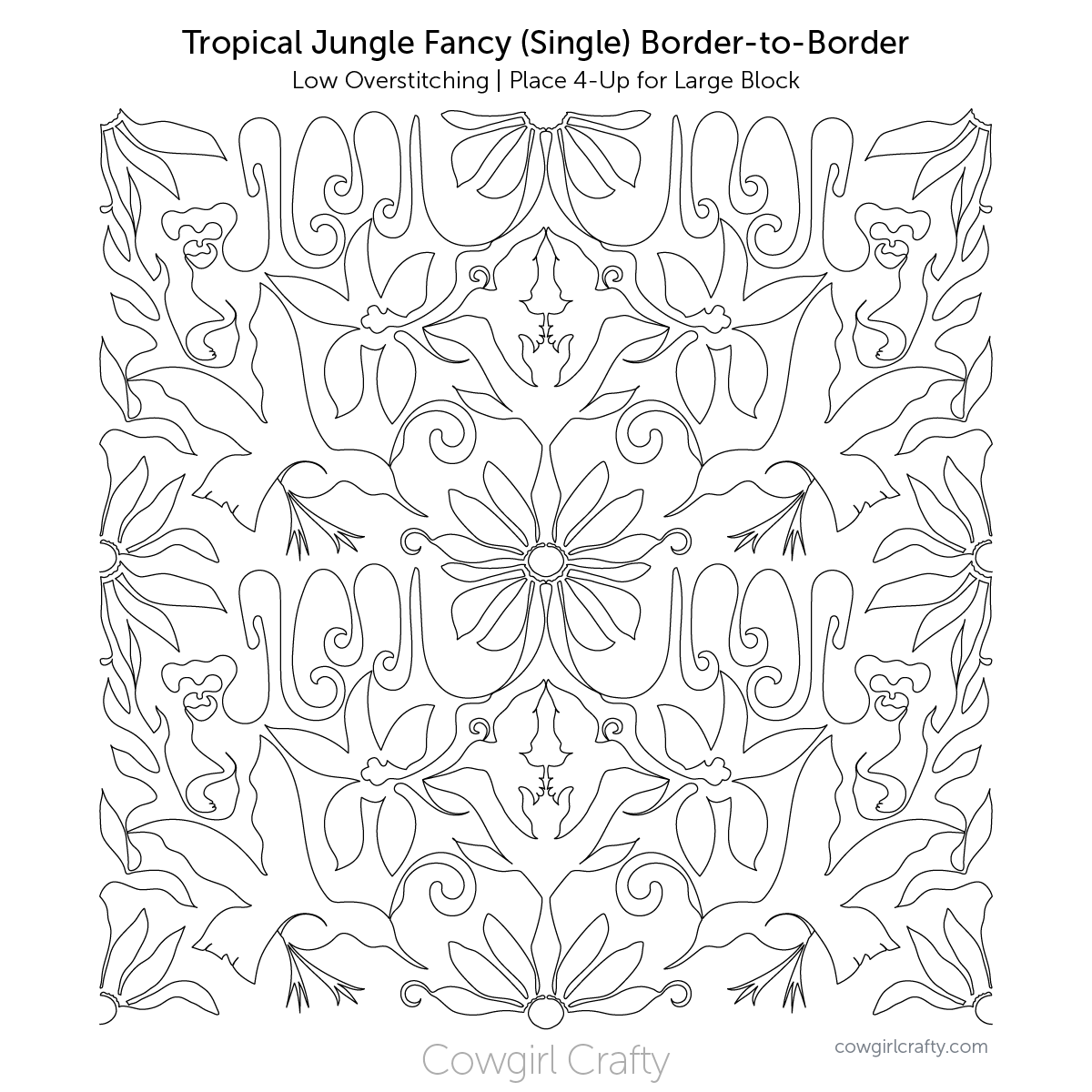 Tropical Jungle Fancy Border-to-Border | Digital Longarm Quilting Patter