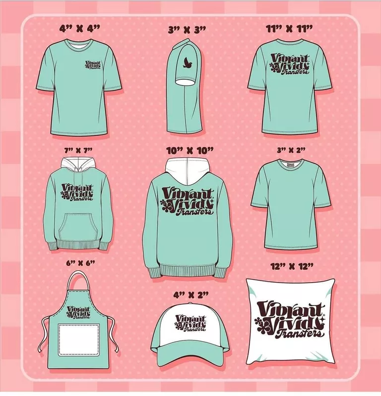 Apparel Print Size Chart