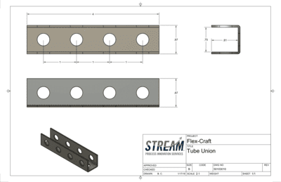4" Tube Union  - Black