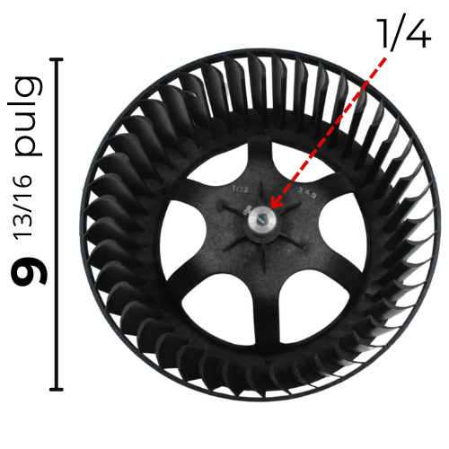 Turbina Condensador Modelo MAPS1411H Largo 4 5/16 Ancho 9 13/16 Flecha 1/4 - 12100103A00062-1