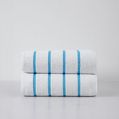 Turquoise Blue Stripe Pool and Beach Towel