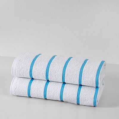 Turquoise Blue Stripe Pool and Beach Towel