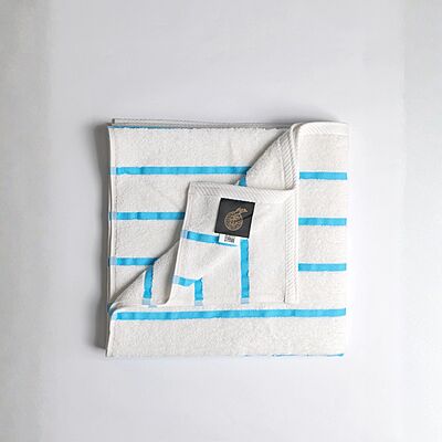 Turquoise Blue Stripe Pool and Beach Towel