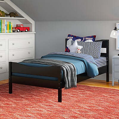 Black Wooden Kids Bed Frame – Durable & Stylish Kids Bedroom Furniture