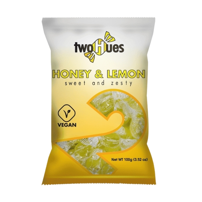 10036     Two Hues Honey & Lemon Candy 100g X 12