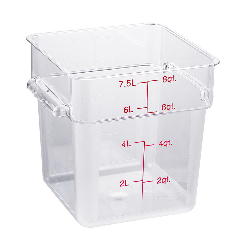 Contenedor cuadrado policarbonato transparente 8 Litros