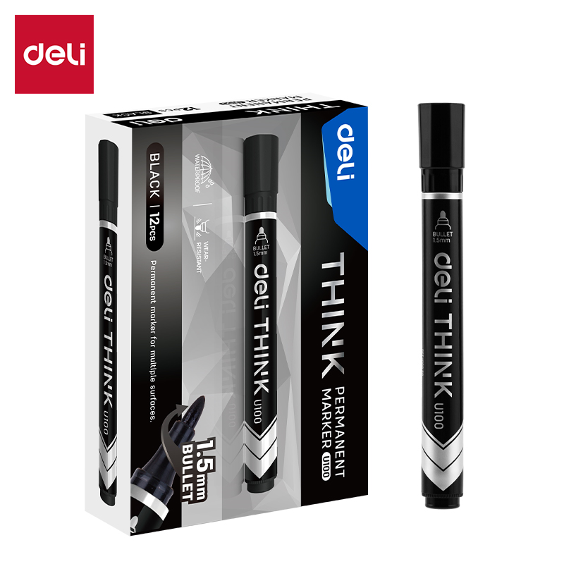 DELI U10020 PERMANENT MARKER BLACK BULL