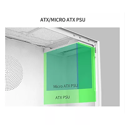 U320 ATX Cabinet With Micro SMPS ULTRA  Meash Pannel White