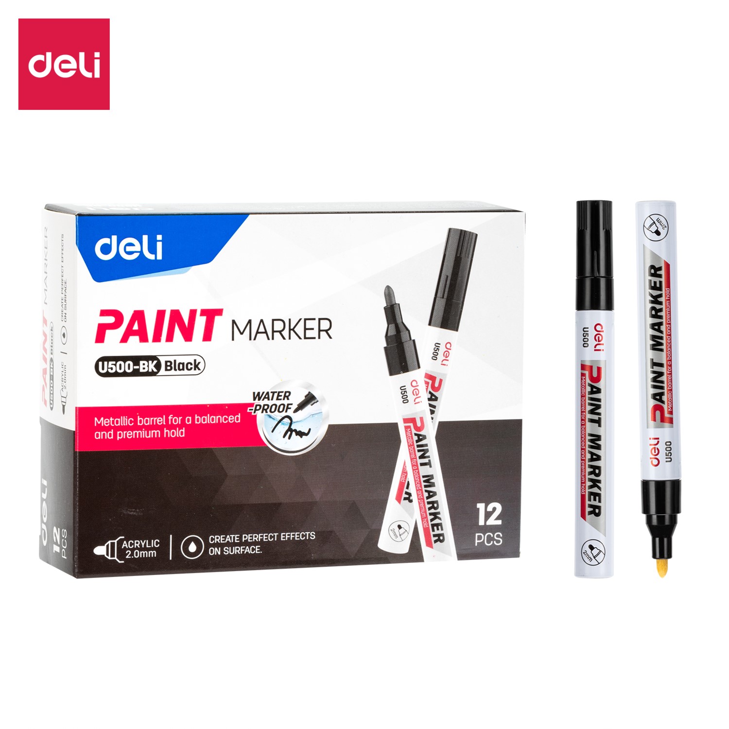 DELI U500-BK PAINT MARKER - BLACK