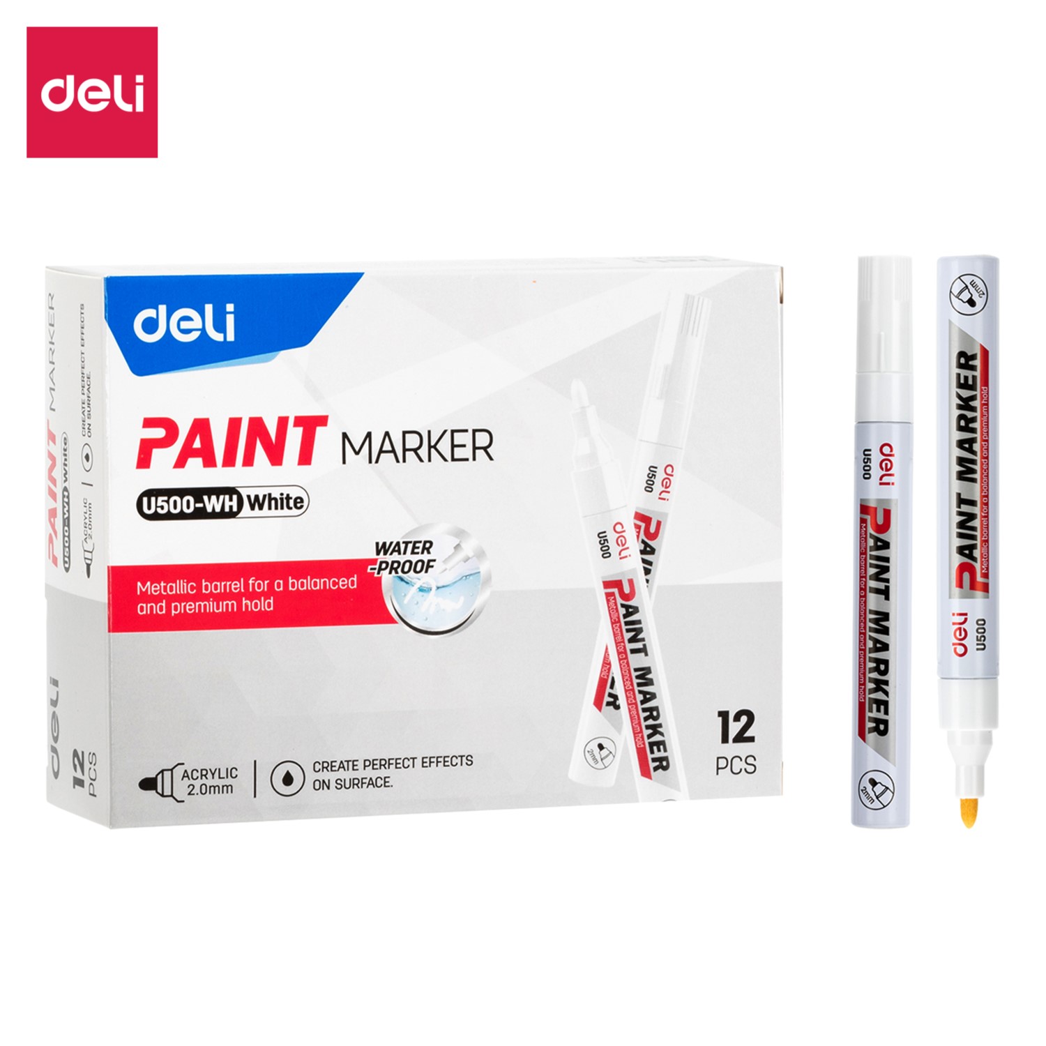 DELI U500-WH PAINT MARKER - WHITE