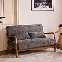 Leo 2-Seater Fabric Sofa Grey