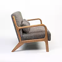 Leo 2-Seater Fabric Sofa Grey