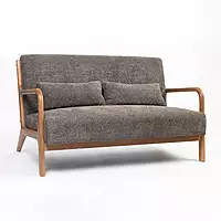 Leo 2-Seater Fabric Sofa Grey