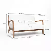 Leo 2 Seater Sofa White Bucle