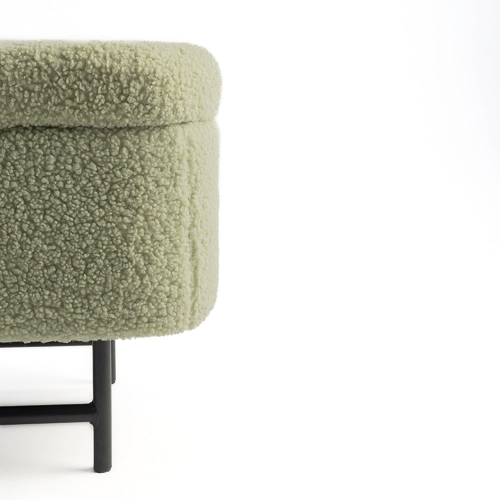 Emma Bedside Storage Bench Light Green