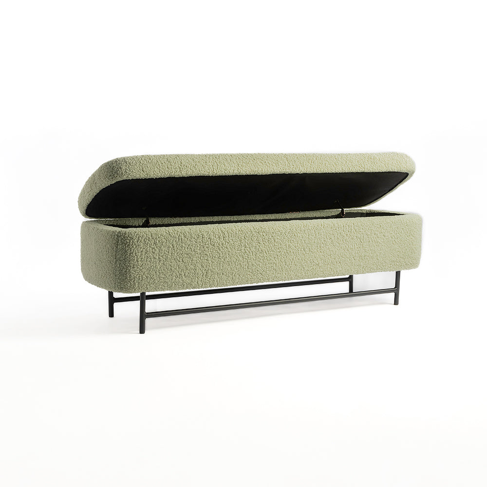 Emma Bedside Storage Bench Light Green