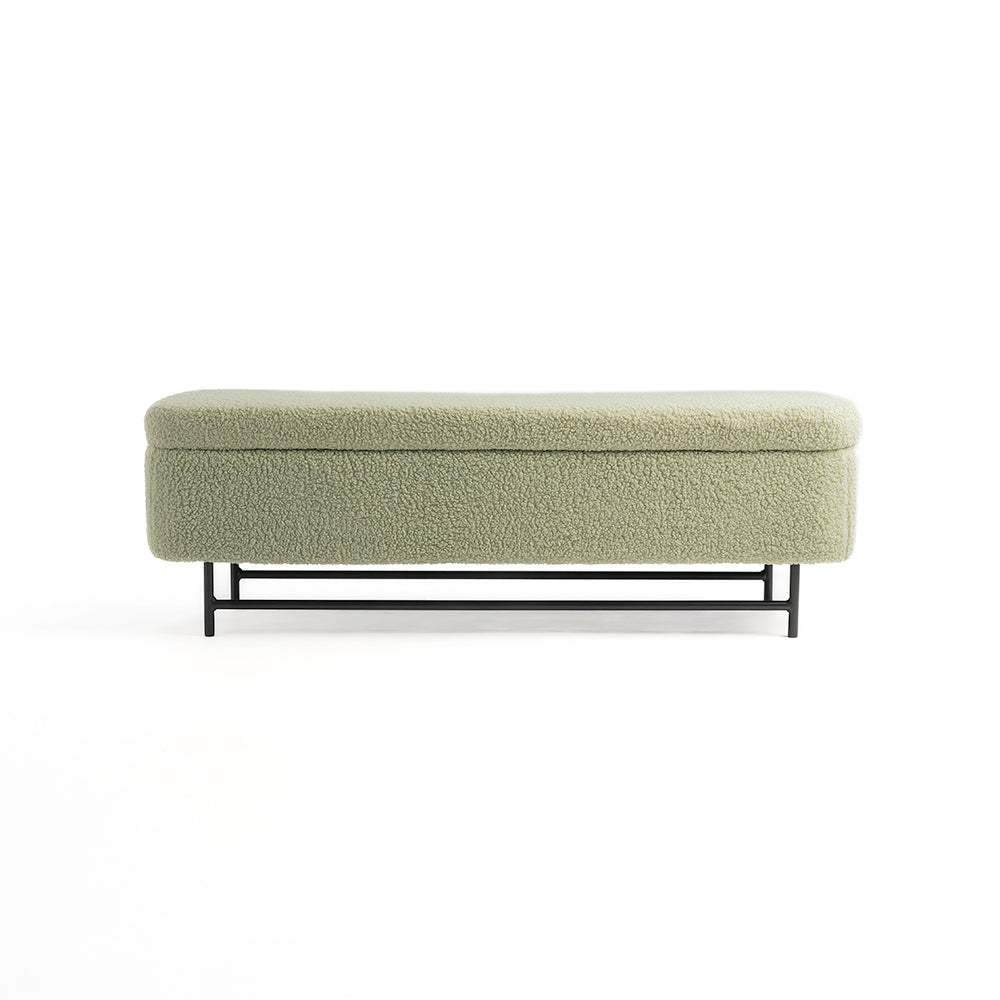 Emma Bedside Storage Bench Light Green