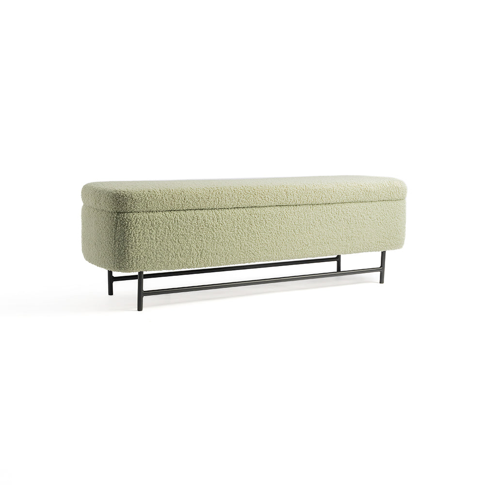 Emma Bedside Storage Bench Light Green