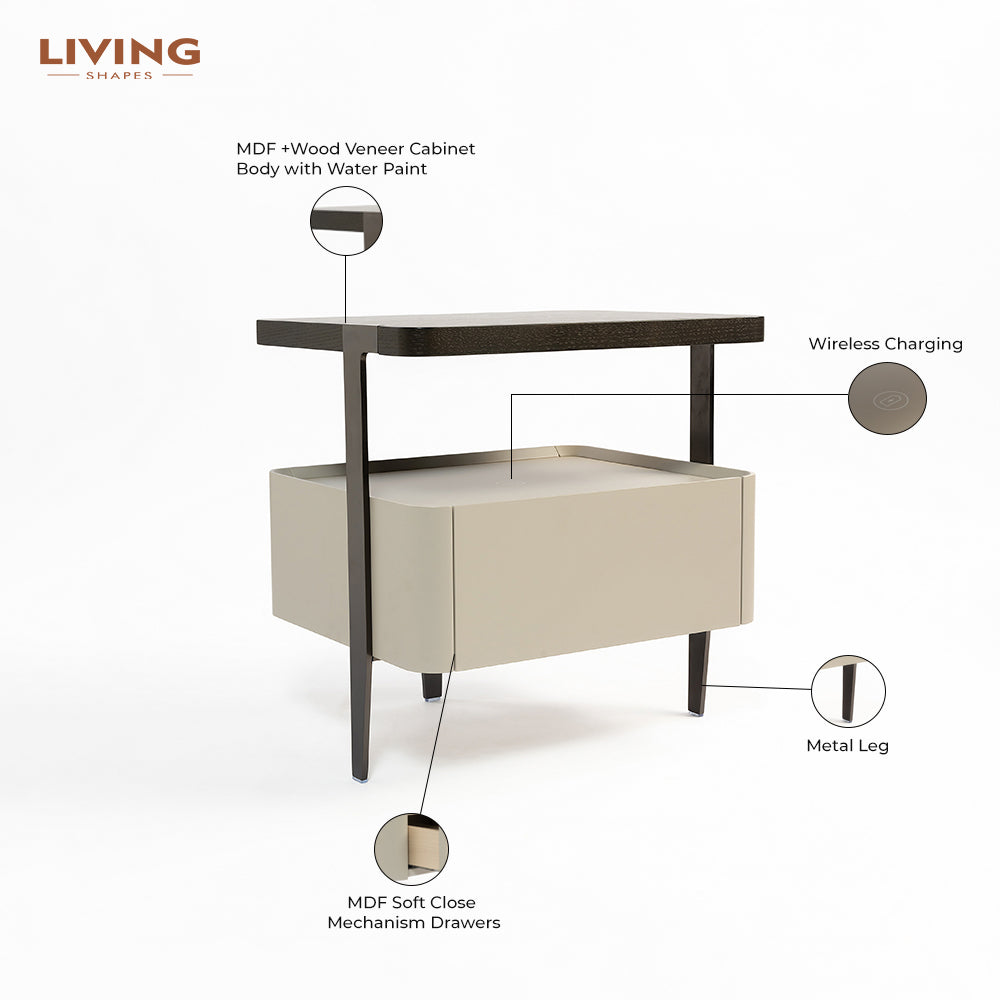 Sistema Wireless Charging Bedside Table