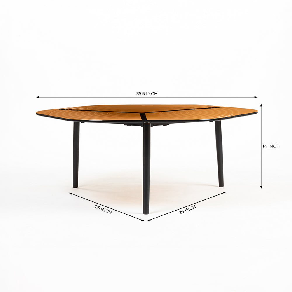 Concentric Hexagon Glass Coffee Table Set