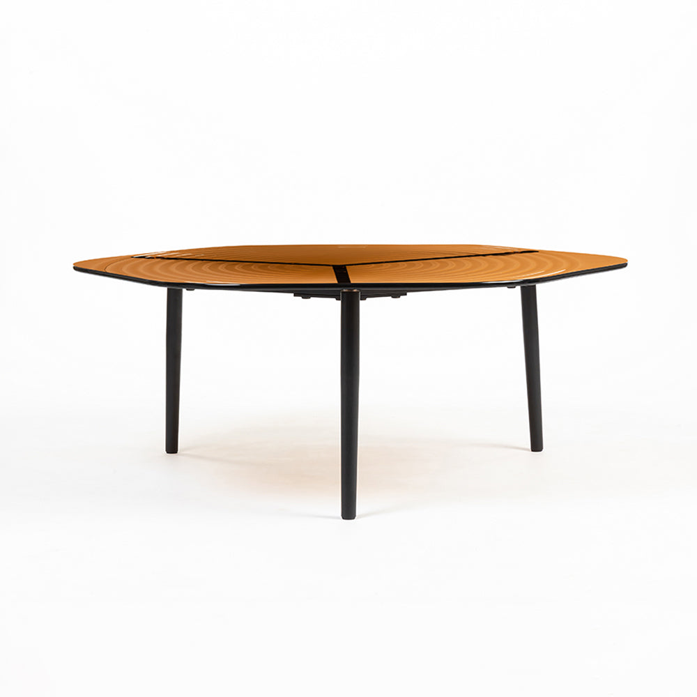 Concentric Hexagon Glass Coffee Table Set