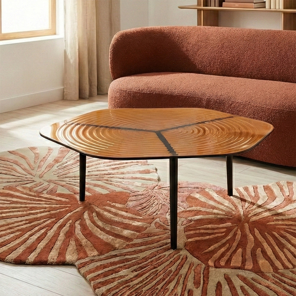 Concentric Hexagon Glass Coffee Table Set