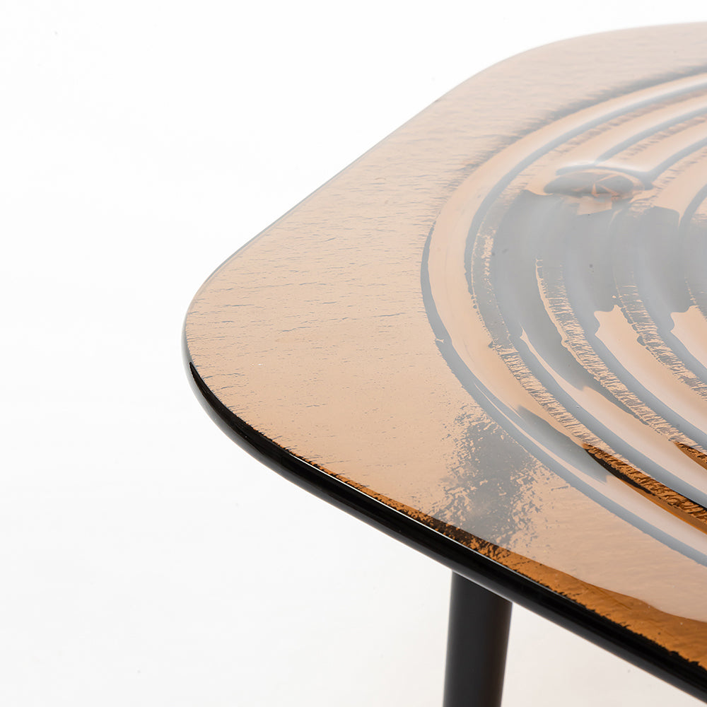 Concentric Hexagon Glass Coffee Table Set