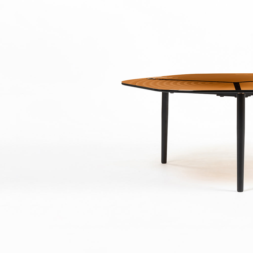 Concentric Hexagon Glass Coffee Table Set