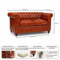 Chester 2 Seater Cognac Leather Sofa