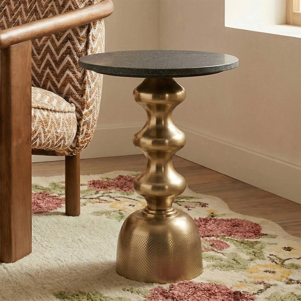 Aura Side Table Brass Finish