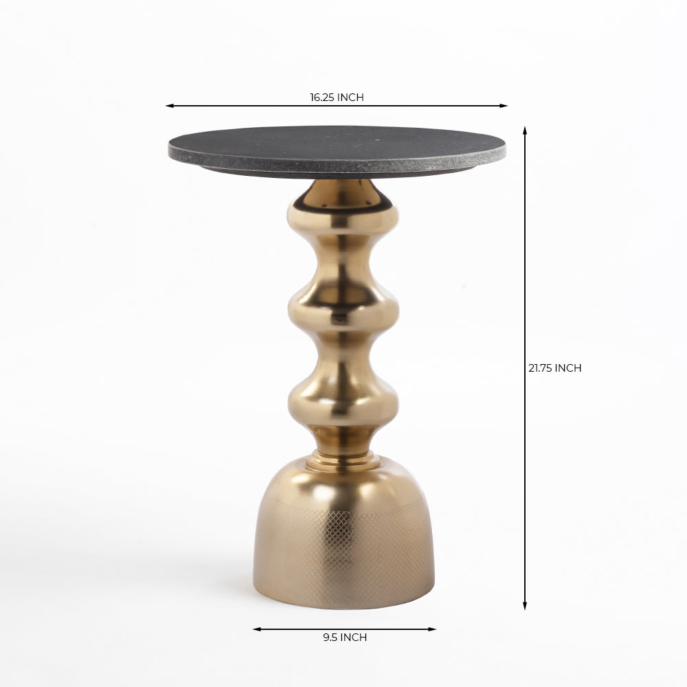 Aura Side Table Brass Finish