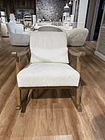 Taal Wooden Rocking Chair White Bucle