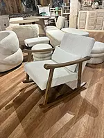 Taal Wooden Rocking Chair White Bucle